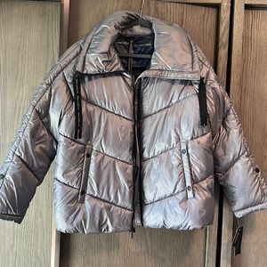 NWT French Connection Packable Silver Puffer